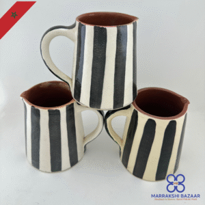 Moroccan Ceramic Pitcher Striped