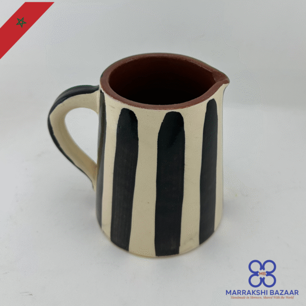 Moroccan Ceramic Pitcher Striped - Image 2