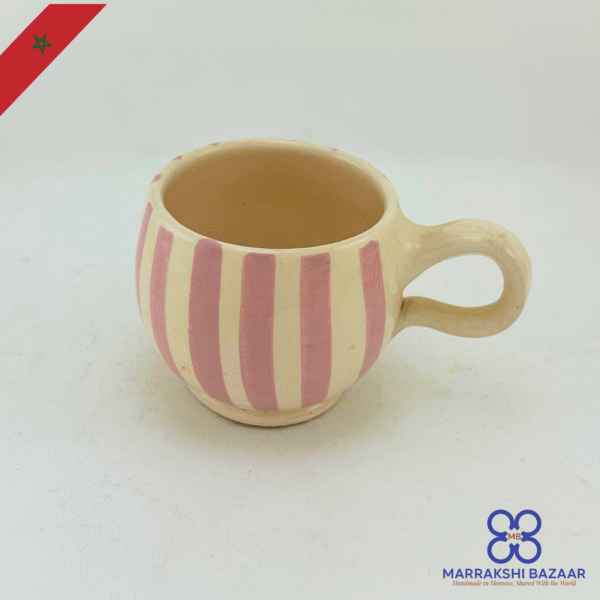 Moroccan Ceramic Striped Mug - Image 3