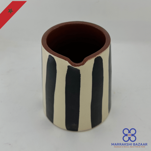 Moroccan Ceramic Pitcher Striped - Image 3