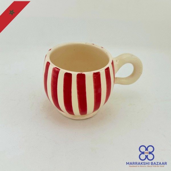 Moroccan Ceramic Striped Mug - Image 4